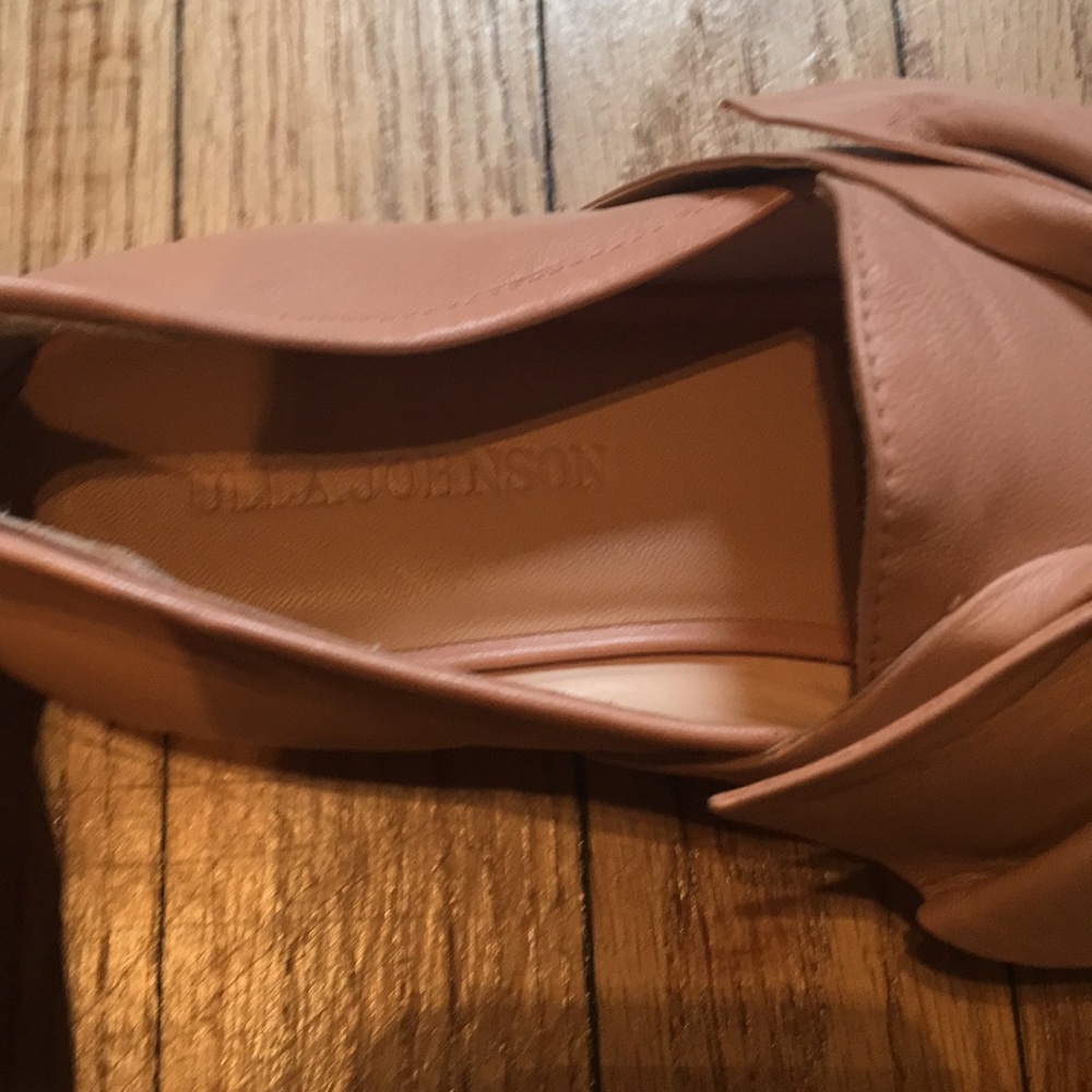 Ulla Johnson Pink Leather Toe Bow Loafers - Picture 2 of 4